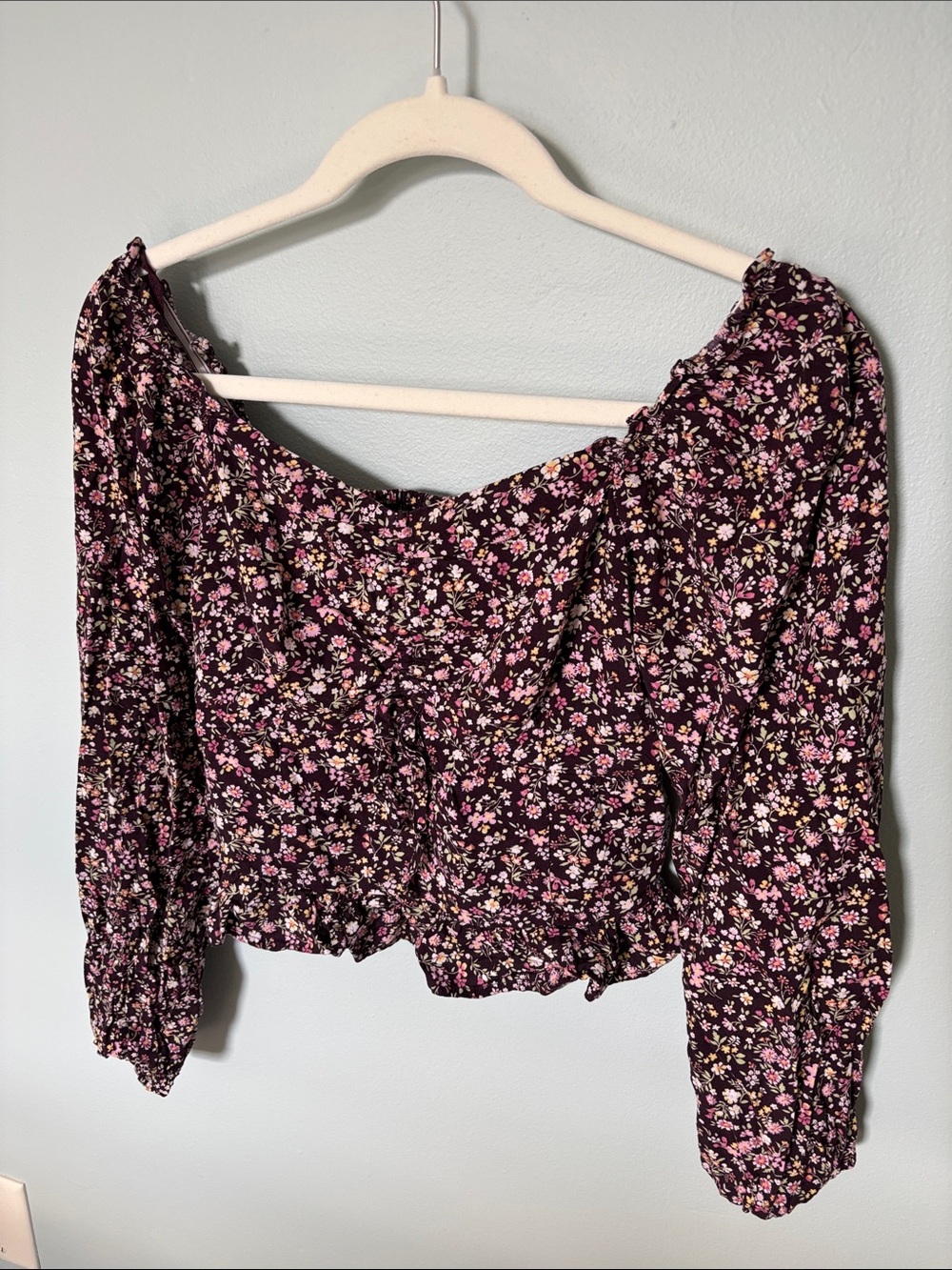 Floral Off-Shoulder Peasant Blouse